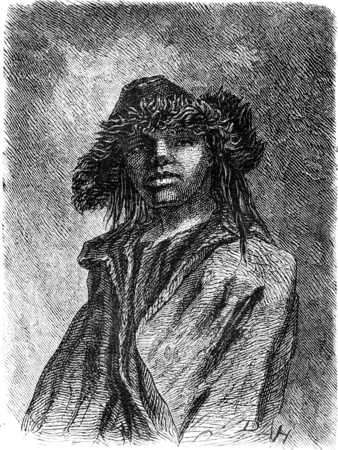 Young Lithuanian peasant, vintage engraved illustration. Le Tour du Monde, Travel Journal, (1865).の写真素材