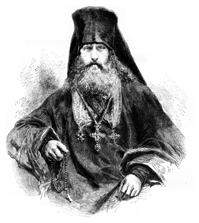Feofan, Archimandrite of the Solovetsky monastery, vintage engraved illustration. Le Tour du Monde, Travel Journal, (1872).の写真素材
