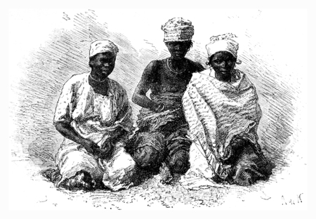 Senegalese servants, vintage engraved illustration. Le Tour du Monde, Travel Journal, (1872).の写真素材