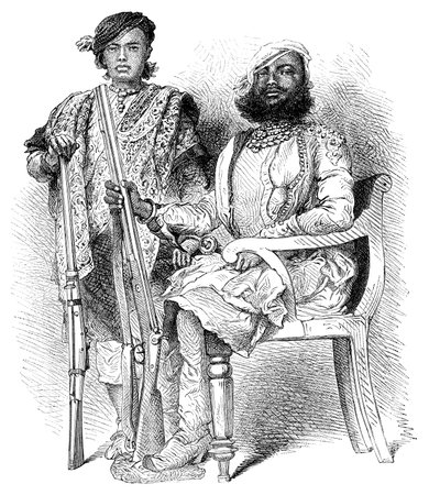 Nobles Dholepore, vintage engraved illustration. Le Tour du Monde, Travel Journal, (1872).の写真素材