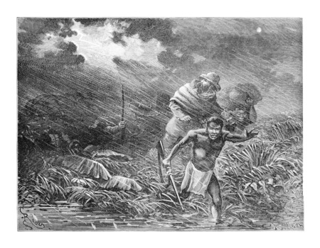 xxxxx, drawing by Riou from a sketch by Dr. Crevaux, vintage engraved illustration. Le Tour du Monde, Travel Journal, 1881の写真素材