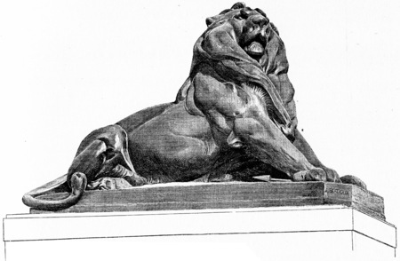 The Lion of Belfort, vintage engraved illustration. Paris - Auguste VITU â 1890.の写真素材