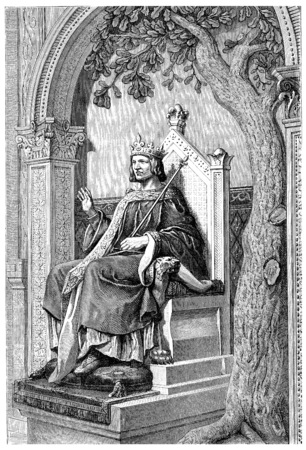 Saint Louis, statue of William, vintage engraved illustration.の写真素材