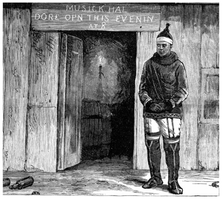 Eskimo Disco Island, vintage engraved illustration. Journal des Voyage, Travel Journal, (1880-81).の写真素材