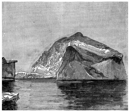 Floating ice of Melville Bay, vintage engraved illustration. Journal des Voyage, Travel Journal, (1880-81).の写真素材