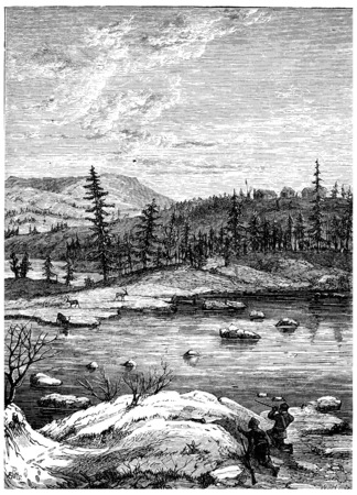 Fort Enterprise, vintage engraved illustration. Journal des Voyage, Travel Journal, (1880-81).の写真素材