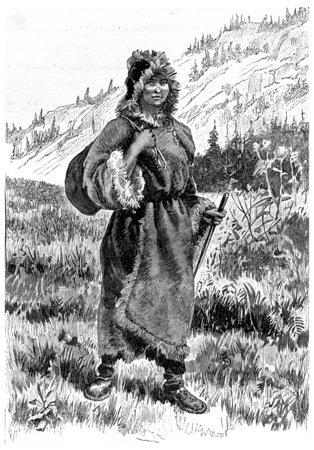 Kayette took southerly direction, vintage engraved illustration. Jules Verne Cesar Cascabel, 1890.の写真素材