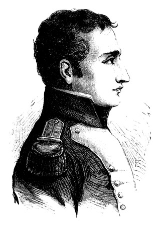 La Bedoyere, vintage engraved illustration. History of France â 1885.のイラスト素材