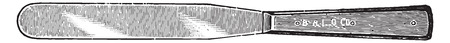Spatula used for searing the surface of organs before making incisions into their interiors for obtaining culture material, vintage engraved illustration.のイラスト素材