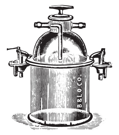 Apparatus for anaerobic cultivation of plates and test tubes, vintage engraved illustration.のイラスト素材