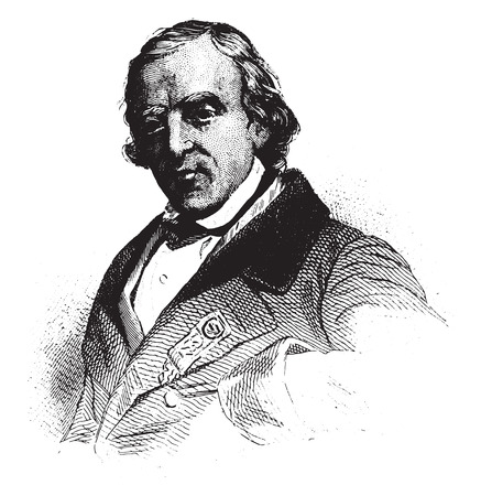 Francois-Vincent Raspail, Representative to the constituent, vintage engraved illustration.のイラスト素材