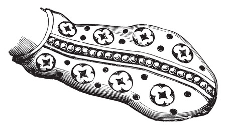 Shoe John, son of St. Louis, thirteenth century, vintage engraved illustration. Industrial encyclopedia E.-O. Lami - 1875.のイラスト素材