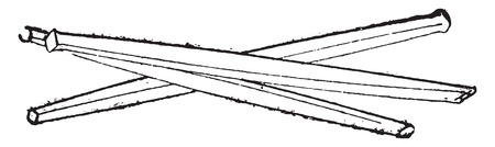 Chisels, vintage engraved illustration. Industrial encyclopedia E.-O. Lami - 1875.のイラスト素材