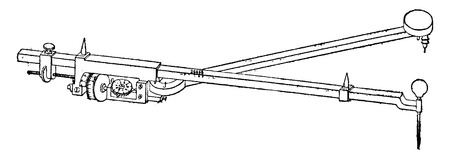 View the Amsler planimeter, vintage engraved illustration. Industrial encyclopedia E.-O. Lami - 1875.のイラスト素材
