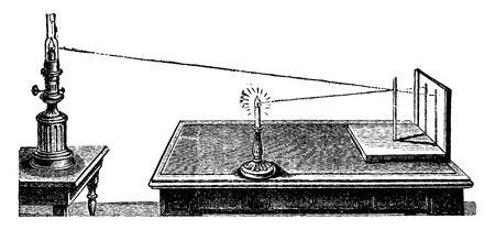 Type of Rumford photometer shadows, vintage engraved illustration. Industrial encyclopedia E.-O. Lami - 1875.のイラスト素材