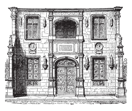 Portal Gaillon, vintage engraved illustration. Industrial encyclopedia E.-O. Lami - 1875.のイラスト素材