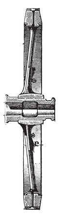 Section of the mixed Arbel wheel, vintage engraved illustration. Industrial encyclopedia E.-O. Lami - 1875.のイラスト素材