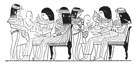 Ladies conversation, vintage engraved illustration.のイラスト素材