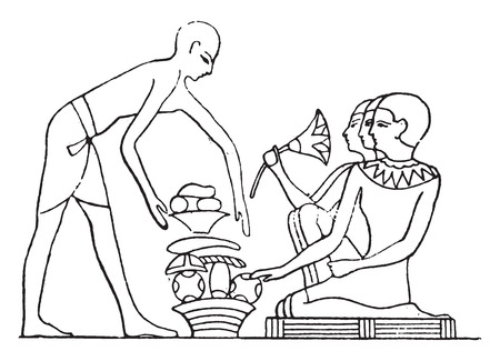 Table service, vintage engraved illustration.のイラスト素材