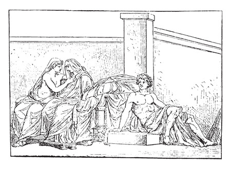 Aldobrandini Wedding, vintage engraved illustration.のイラスト素材