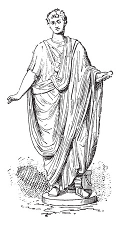 Roman toga, vintage engraved illustration.のイラスト素材