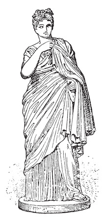 Young Roman Woman, vintage engraved illustration.のイラスト素材