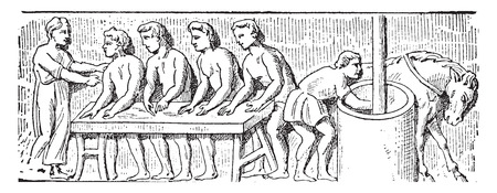 Roman bakers, vintage engraved illustration.のイラスト素材