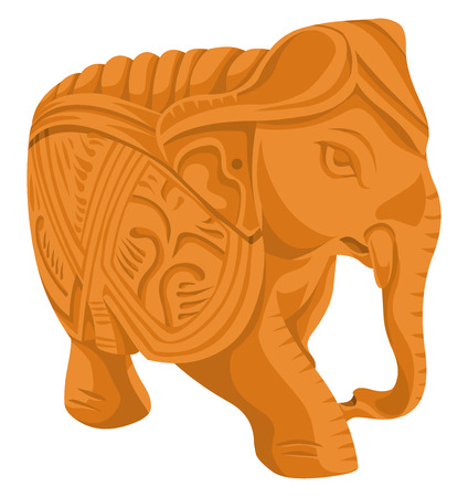 Vector illustration of elephant statue.のイラスト素材