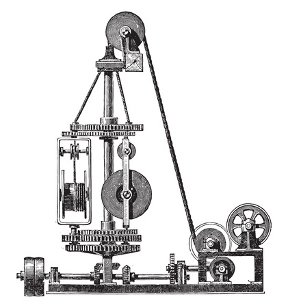 Machine wire, vintage engraved illustration. Industrial encyclopedia E.-O. Lami - 1875.のイラスト素材