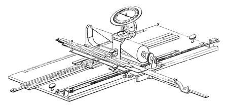Arithmo Planimeter, vintage engraved illustration. Industrial encyclopedia E.-O. Lami - 1875.のイラスト素材