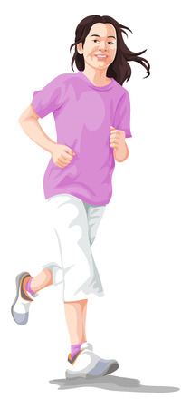 Vector illustration of woman jogging.のイラスト素材