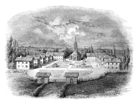 View of the Mettray colony, founded in 1840, has a myriametre of the city of Tours, vintage engraved illustration. Magasin Pittoresque 1842.の写真素材