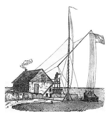 Vigie of heve, near Le Havre, vintage engraved illustration. Magasin Pittoresque 1842.の写真素材