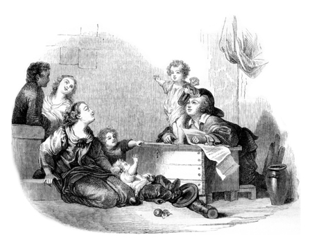 The Little Speaker, vintage engraved illustration. Magasin Pittoresque 1844.の写真素材