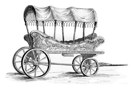 Araba car of Turkish women, vintage engraved illustration. Magasin Pittoresque 1842.の写真素材