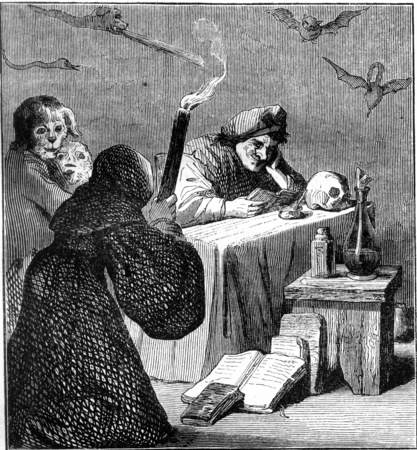 Museum of Bordeaux The Demon Play, vintage engraved illustration. Magasin Pittoresque 1845.の写真素材