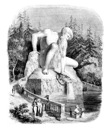 Pratolino, vintage engraved illustration. Magasin Pittoresque 1842.の写真素材