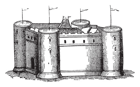 Castle of Saint Malo, vintage engraved illustration. Magasin Pittoresque 1841.のイラスト素材