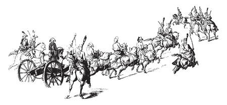Engraving by Duplessi-Bertaux, vintage engraved illustration. Magasin Pittoresque 1858.のイラスト素材