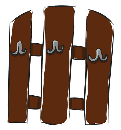 Simple brown coat hanger vector illustration on white background.のイラスト素材