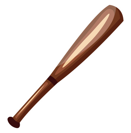 A Cricket bat in brown color designed with handle to hold the bat vector color drawing or illustration.のイラスト素材
