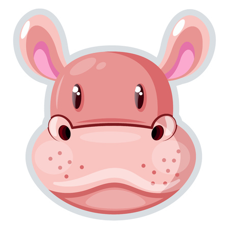 A Pink Pig with broad mouth and dots around, vector, color drawing or illustration.のイラスト素材