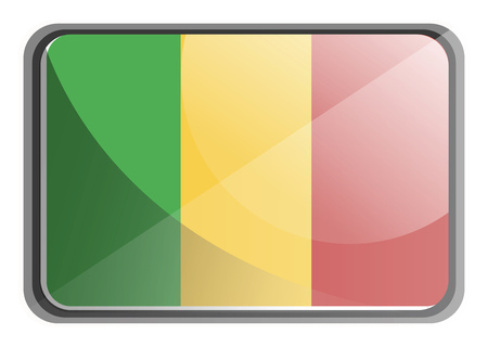 Vector illustration of Mali flag on white background.のイラスト素材