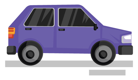Purple car vector illustration on white background.のイラスト素材