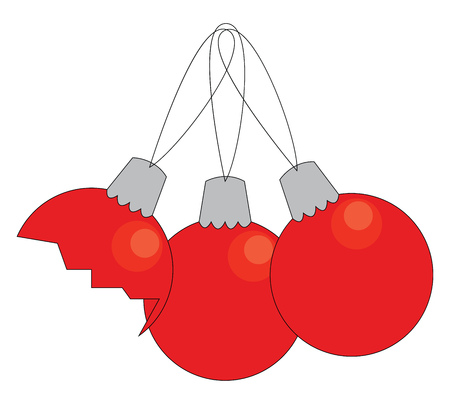 Red christmas decorations vector illustration on white background.のイラスト素材