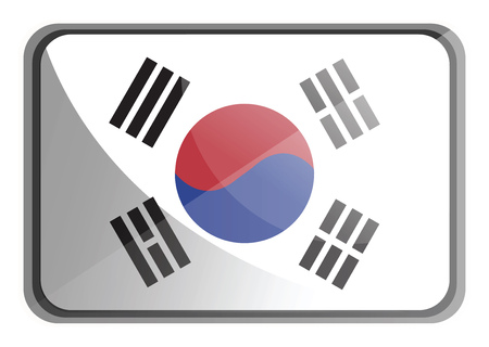 Vector illustration of South Korea flag on white background.のイラスト素材