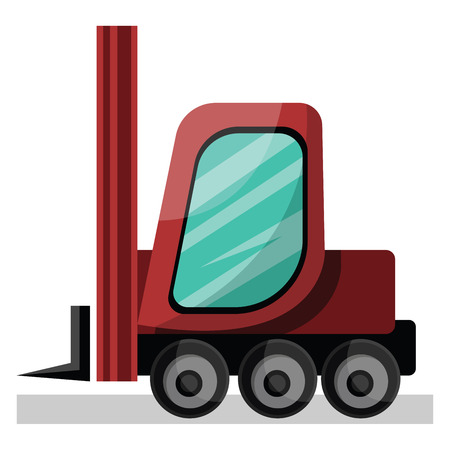 red cartoon lift truck vector illustration on white background.のイラスト素材
