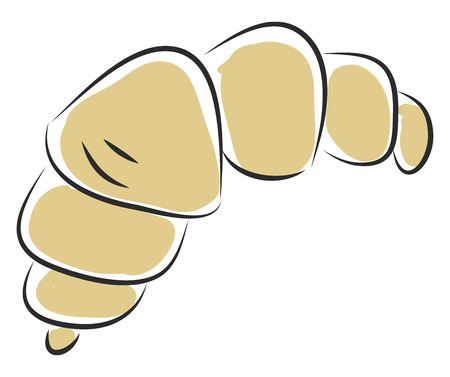 Simple vector illustration of croissant on white background.のイラスト素材