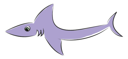 Light violet shark vector illustration on white background.のイラスト素材