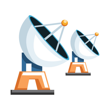 Cartoon transmitter receiver vector illustration on white background.のイラスト素材